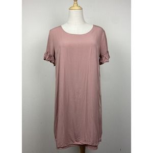Lulus Shift Dress Pink Ruffle Sleeve Mini Women's Size Small